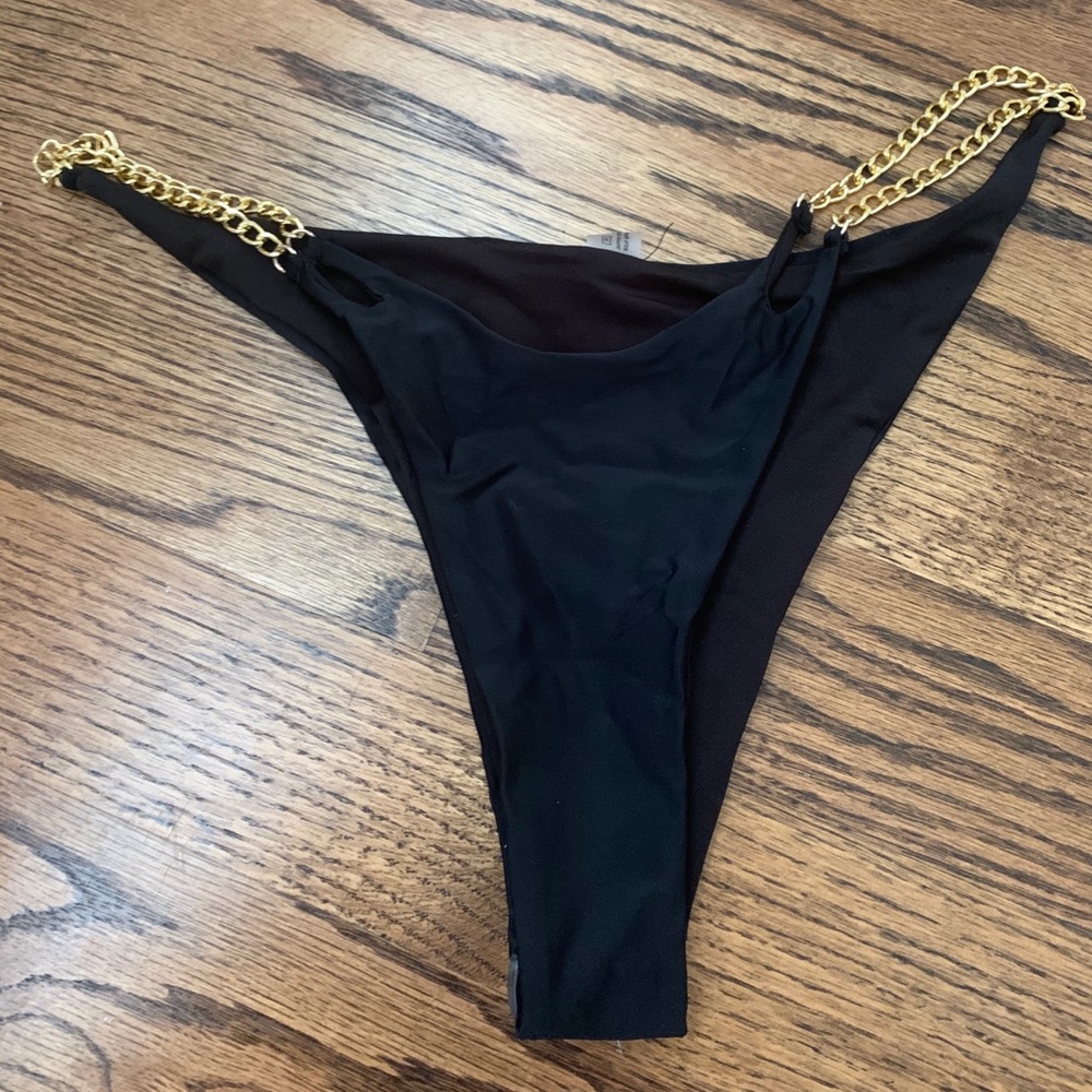 Black bikini bottom with chains